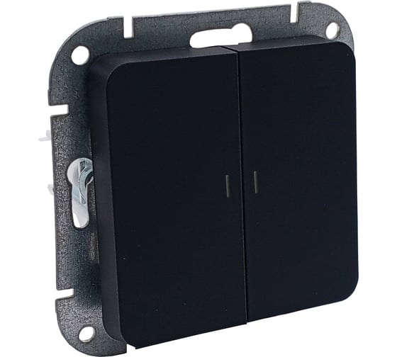 Изображение товара Механизм выключателя 2-кл. Bylectrica СУ с подсветкой серия АСТРУМ, карбон С510-3508 карбон