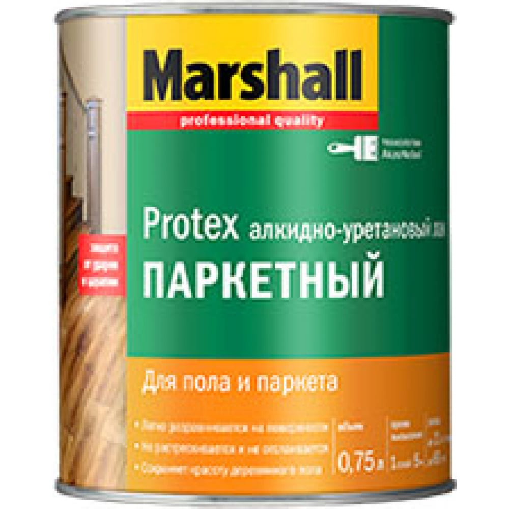 фото Лак marshall protex паркетный, износостойкий, матовый 0,75л 5255234