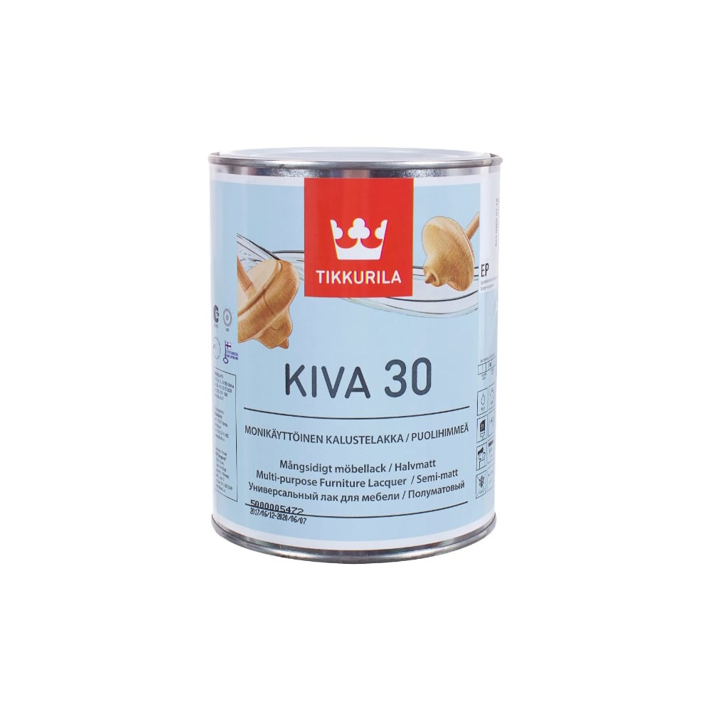 Лак полуматовый Tikkurila акрилатный для мебели Kiva 30