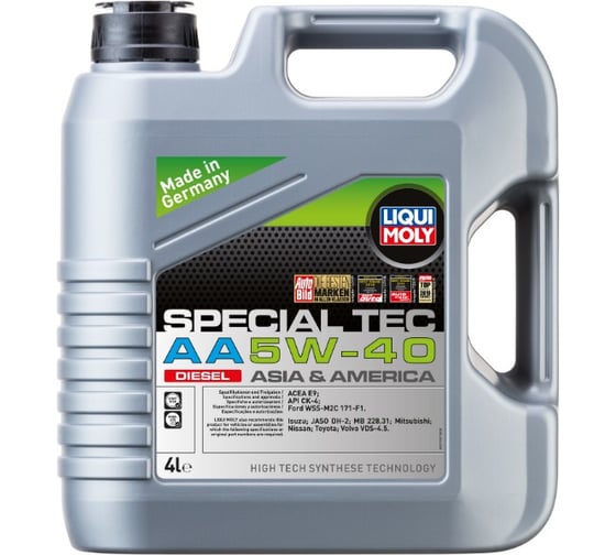 Изображение товара НС-синтетическое моторное масло Special Tec AA Diesel (5W-40; CK-4; E9; 4 л) LIQUI MOLY 21331