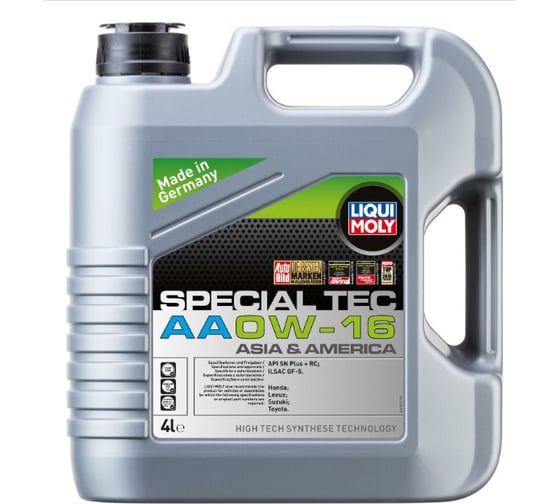 Изображение товара НС-синтетическое моторное масло Special Tec AA (0W-16; SN Plus + RC; GF-5; 4 л) LIQUI MOLY 21327