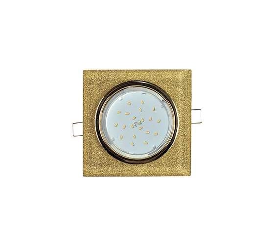 Изображение товара Светильник Ecola Gx53 h4 5311 glass стекло квадрат скошенный край золото - золотой блеск 38x120x120 (к+) FQ53SNECH