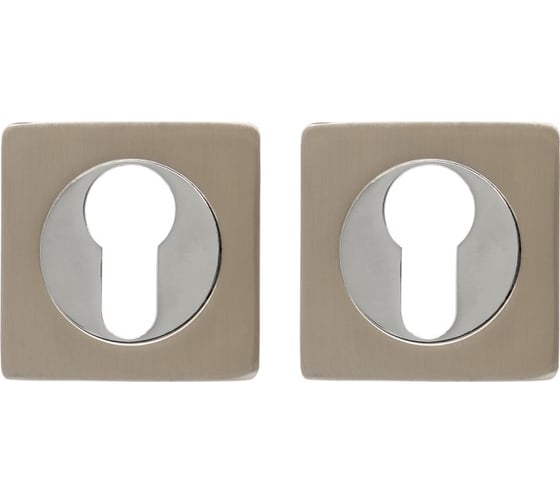 Изображение товара Декоративная накладка под цилиндр BASARA et 0601 sn/cp (white box, no logo, сатин/хром) 40075