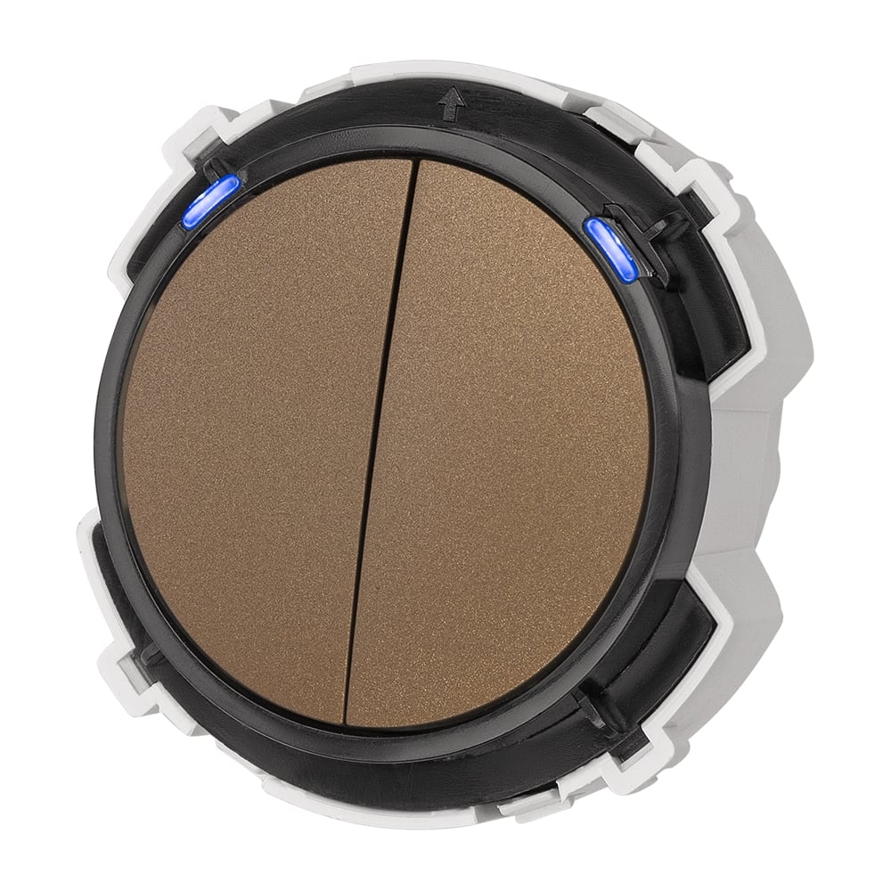 Изображение товара 2-клавишный выключатель TDM ELECTRIC 16А 250В бронза SQ1819-0424