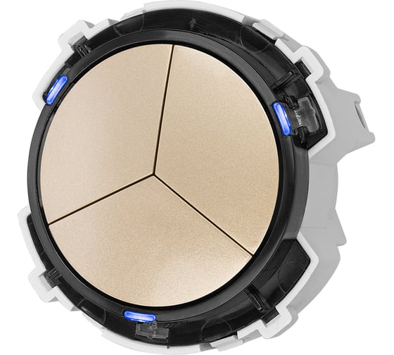 Изображение товара 3-клавишный выключатель TDM ELECTRIC 16а 250в кнопочный Механизм шампань, "байкал" SQ1819-0526