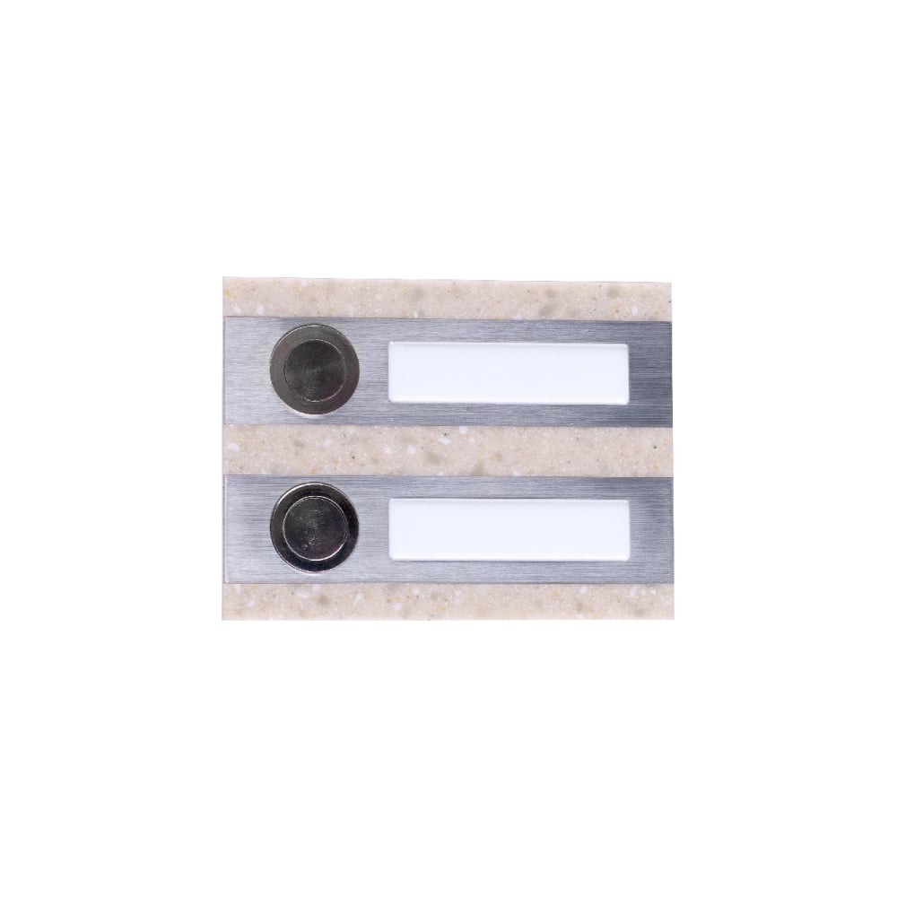фото Интерьерная кнопка звонка zamel сдвоенная, прямоугольная, нержавеющая сталь/бежевый, искусственный камень, 50 в pdk-250/2