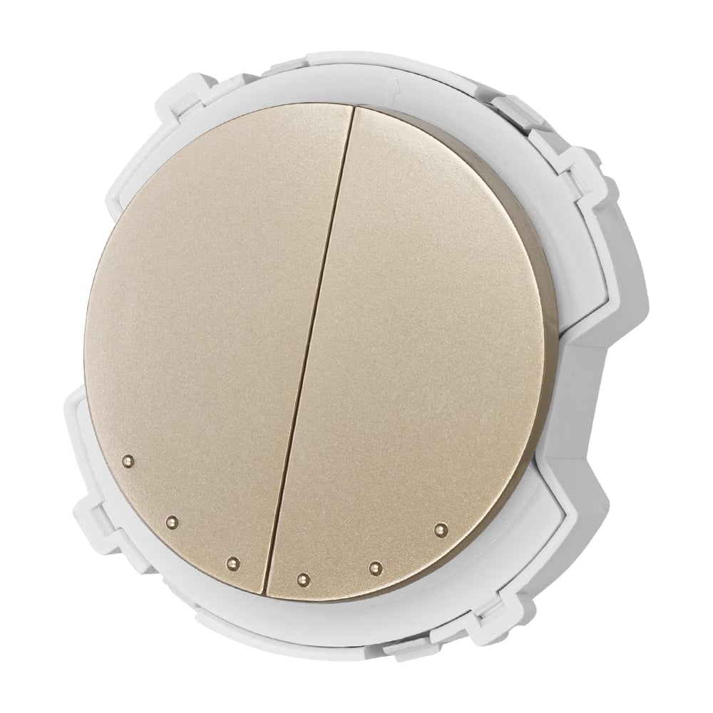 Изображение товара 2-клавишный выключатель TDM ELECTRIC 16А 250В шампань