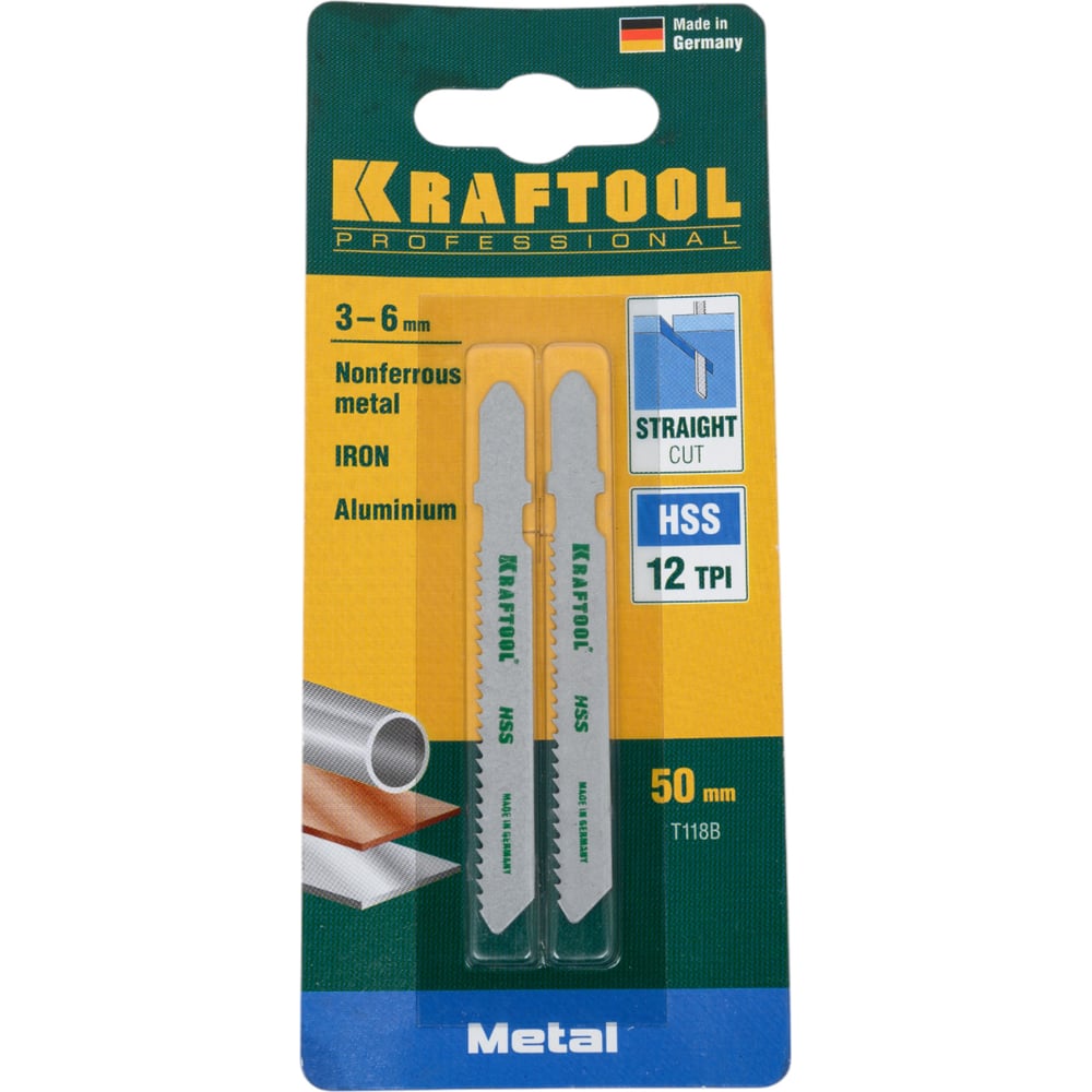 Изображение товара Полотно Kraftool для электролобзика по металлу 55x2 мм 2 шт. EU T118B 159551-2