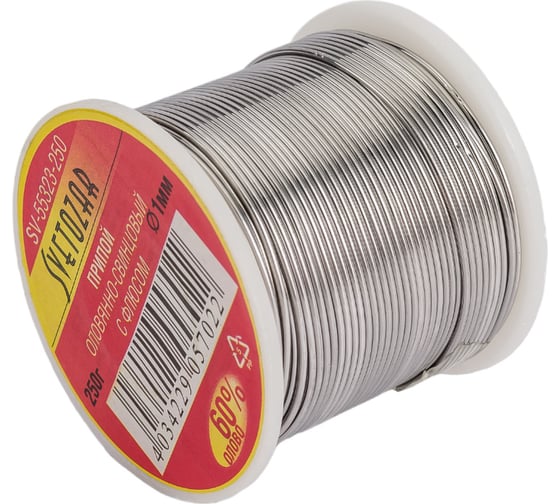 Изображение товара Оловянно-свинцовый припой Светозар 60% Sn 40% Pb 250 гр SV-55323-250