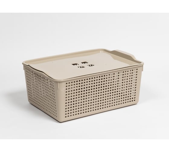 Изображение товара Корзинка Violet Лофт 13 л 395x272x168 мм с крышкой латте 646120