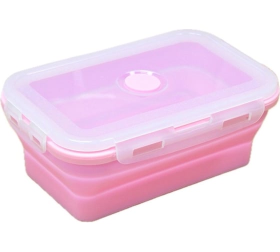 Изображение товара Контейнер для продуктов EUROHOUSE складной, силиконовый с клапаном 800 мл размер 18х12 см 15976