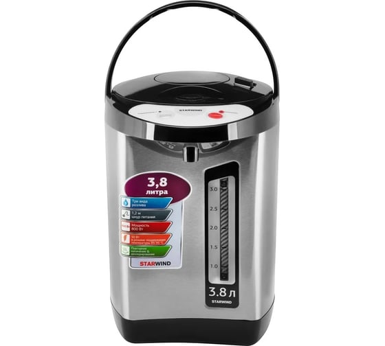 Изображение товара Термопот STARWIND STP3400 3.8 л 800 вт серебристый/черный 1505194