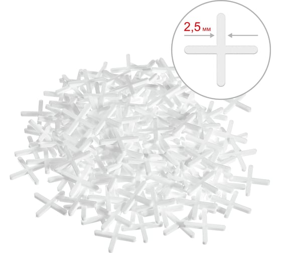 Изображение товара Крестики для кафеля Зубр 2.5 мм 150 шт. 33811-2.5