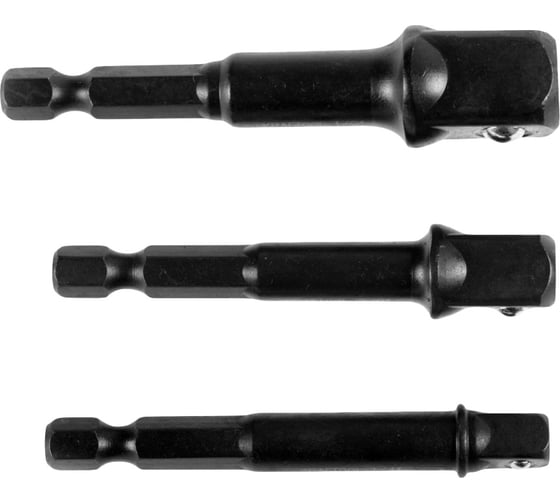 Изображение товара Набор адаптеров для торцевых головок KRAFTOOL Expert 65 мм, 3 предмета, 1/4", 1/2", 3/8" 26775-H3