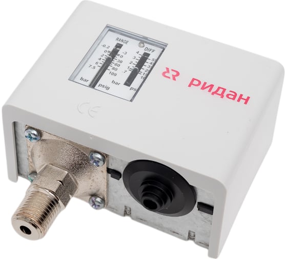Изображение товара Реле давления Ридан kpi35r, диапазон -0,2..7,5 бар, дифф. 0,7..4 бар, присоединение g ¼ 060-121766R