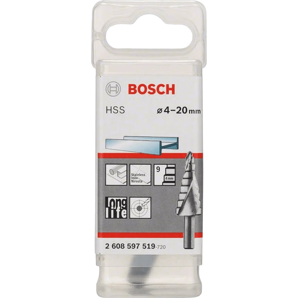 фото Ступенчатое сверло по металлу bosch hss 4-20 мм 2608597519