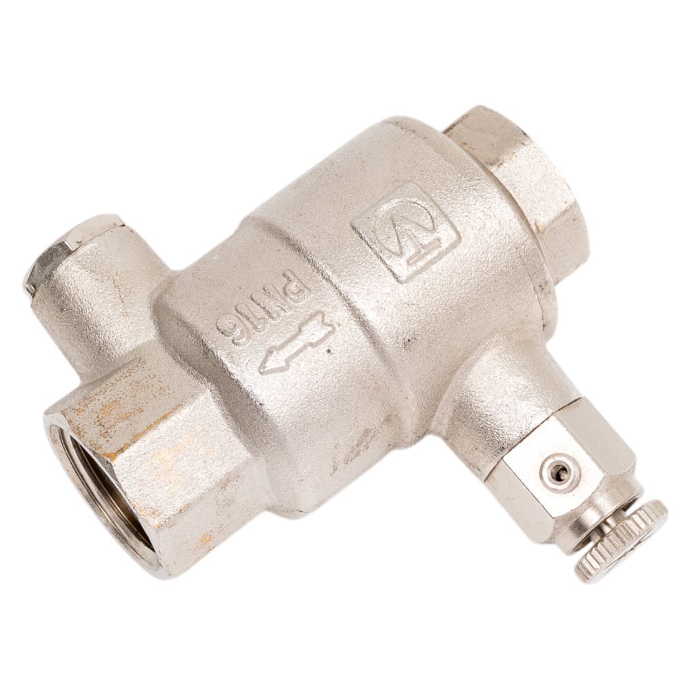 Изображение товара Обратный клапан Valtec VT.171.N.04 1/2F с дренажем и воздухоотводчиком Изображение товара Обратный клапан Valtec VT.171.N.04 1/2F с дренажем и воздухоотводчиком