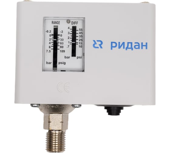 Изображение товара Реле давления Ридан kpi38r, диапазон 8..32 бар, дифф. 2..6 бар, присоединение g ¼ 060-508166R