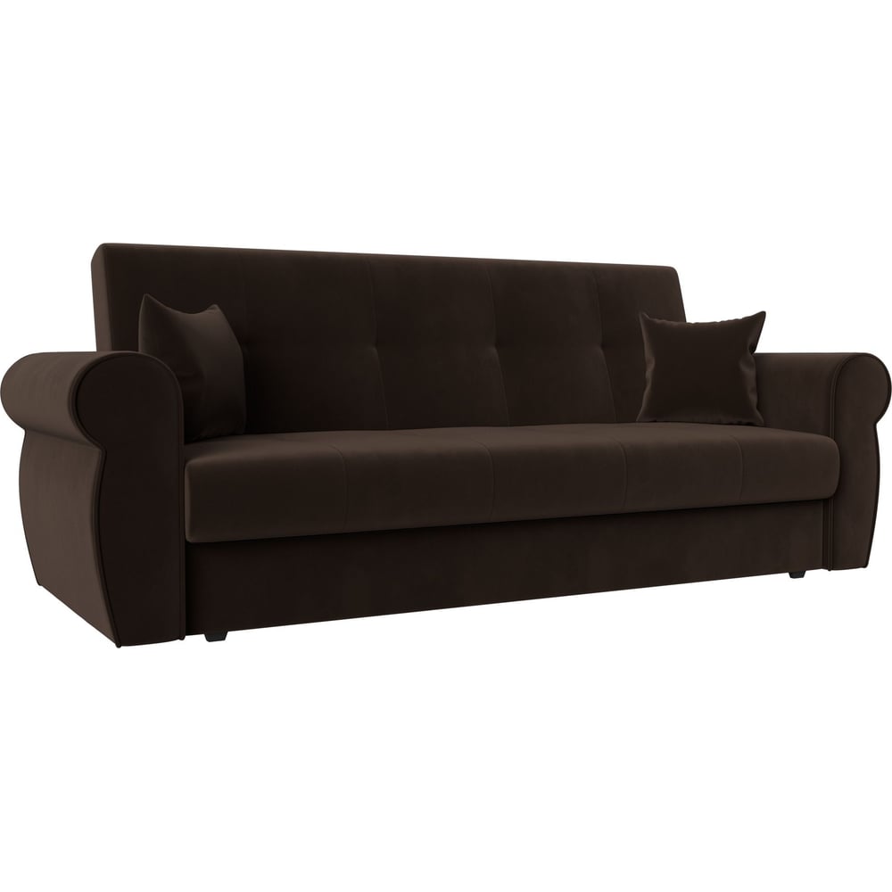 Изображение товара Диван-книжка Лига-019 современный коричневый с ящиком и подушками