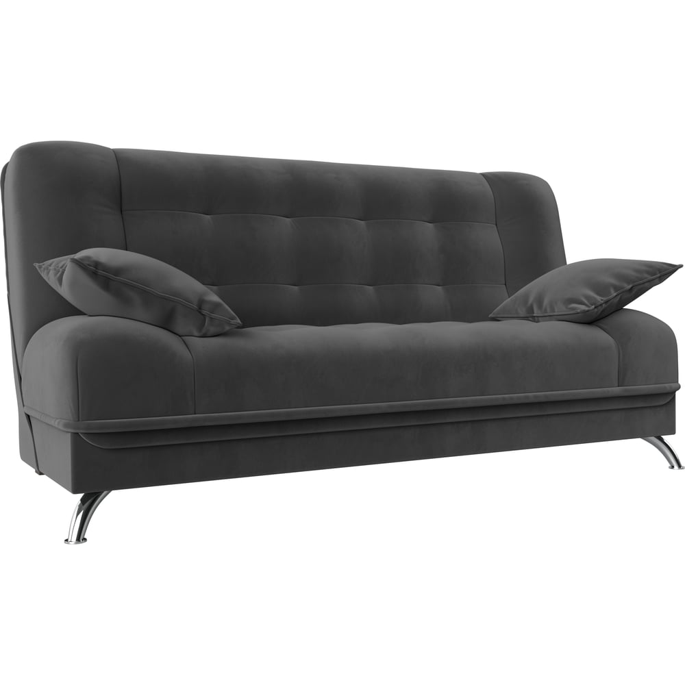 Изображение товара Диван книжка Анна Лига диванов 102745 серый велюр с ящиком для белья