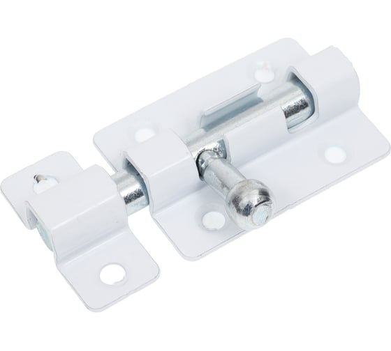 Изображение товара Накладная задвижка для окон и мебели Без бренда ШП-40 БЦ, цвет белый/цинк, 40мм 37751-40