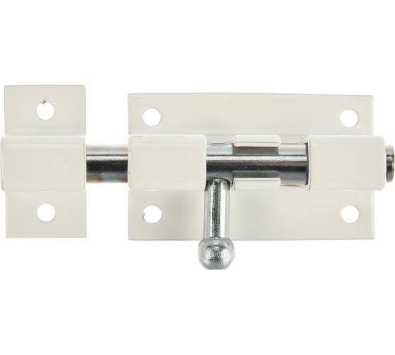 Изображение товара Накладная задвижка для окон и мебели Без бренда ШП-50 БЦ, цвет белый/цинк, 50мм 37751-50