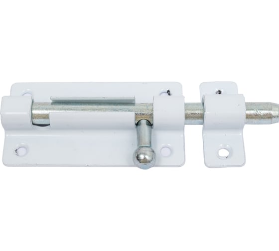 Изображение товара Накладная задвижка для окон и мебели Без бренда ШП-60 БЦ, цвет белый/цинк, 60мм 37751-60