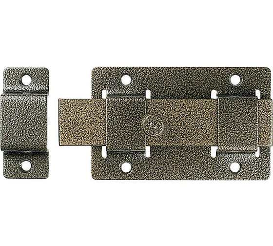 Изображение товара Накладная задвижка Без бренда ЗД-02 для дверей усилен, порошковое покрытие, цвет бронза, плоский засов 30x135x7мм, 75x115мм 37778-2