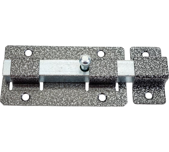 Изображение товара Накладная задвижка Без бренда ЗД-06 для дверей усиленная, порошковое покрытие, цвет серебро, квадратный засов 15x145x15мм, 60x145мм 37786-6