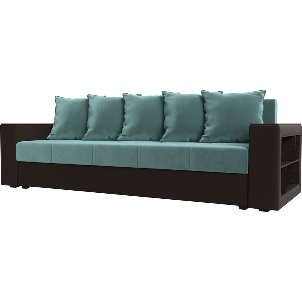 Изображение товара Диван прямой Дубай Лайт с полками, трансформер еврокнижка, мебель для гостиной