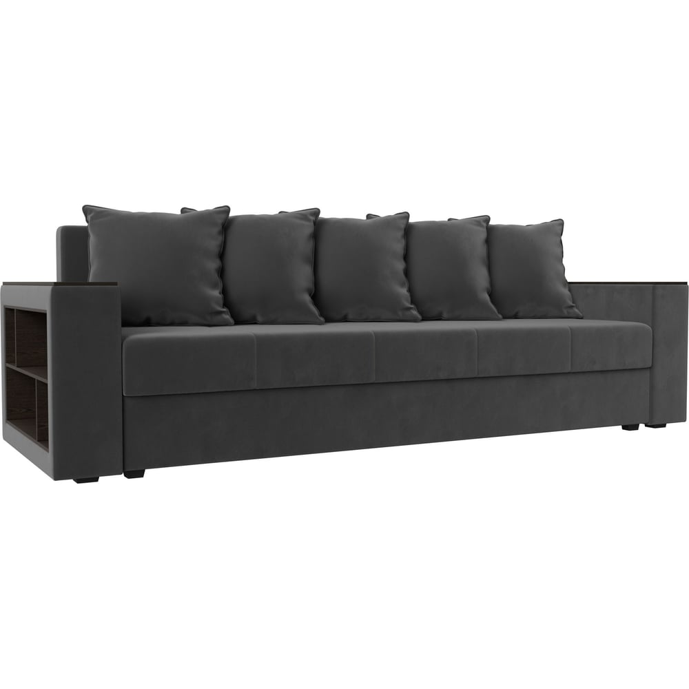 Изображение товара Диван прямой Дубай Лайт с полками слева современные стиль комфортный мягкий велюр