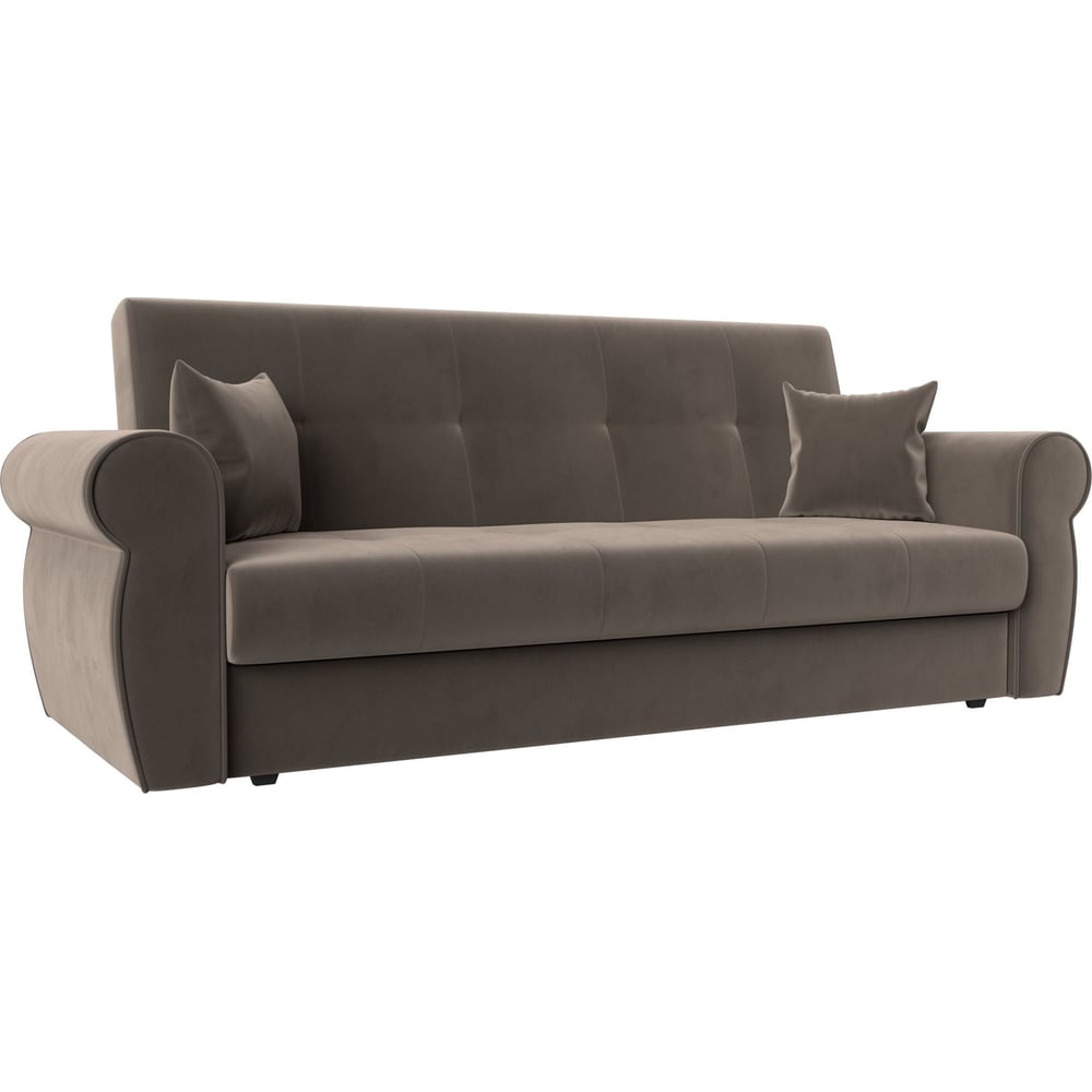 Изображение товара Диван-книжка Лига-019 modern коричневый велюр с ящиком и подушками