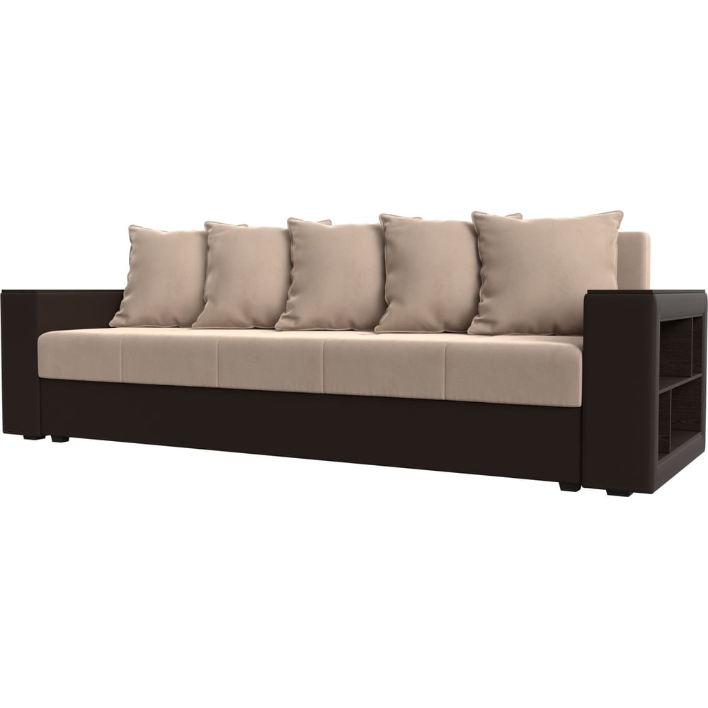 Изображение товара Диван прямой Дубай Лайт с полками, ящиком и раскладкой, современный стиль