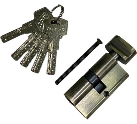 Изображение товара Цилиндровый механизм VETTORE zn m70 zc ab (35tх35), 5 ключей, бронза 20075