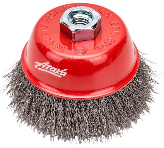 Изображение товара Чашеобразная гофрированная щетка Атака №152 0110014430 d-100 M14 нержавеющая сталь 34722