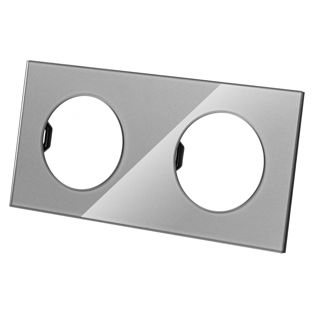 Изображение товара Двойная рамка TDM ELECTRIC платина, стекло, "байкал" SQ1819-0303