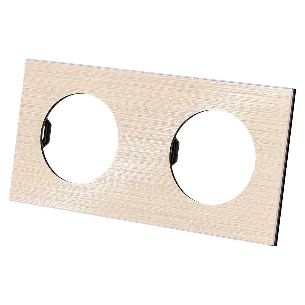 Изображение товара Двойная алюминиевая рамка TDM ELECTRIC шампань для электрических модулей