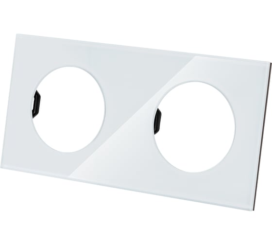 Изображение товара Двойная рамка TDM ELECTRIC хрустально-белая, стекло, "байкал" SQ1819-0003