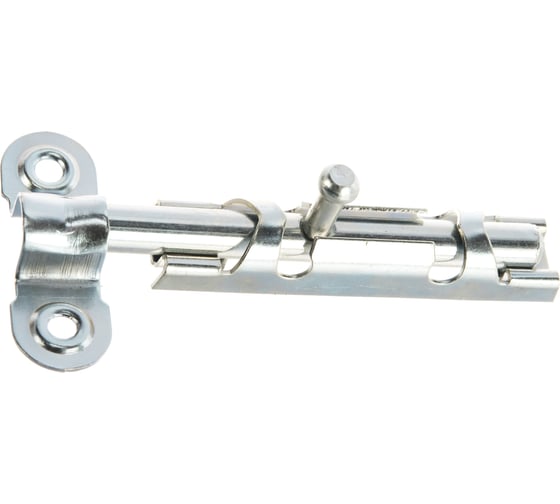 Изображение товара Накладной стальной шпингалет Без бренда ЗТ-19305, малый, покрытие белый цинк, 65мм 37730-65