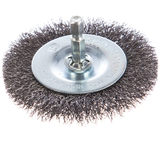 Изображение товара Дисковая гофрированная щетка Атака №082 5407506120 d 75 для дрели шестигранный хвостовик 22386