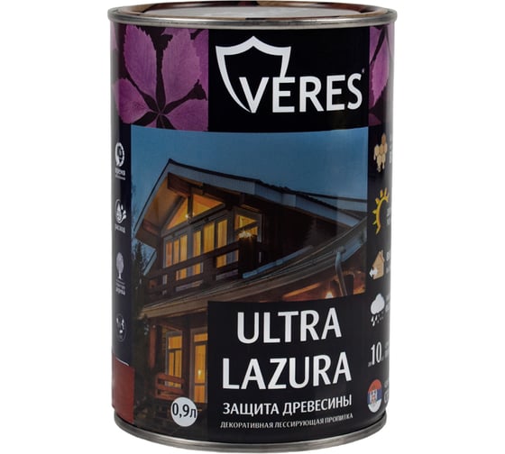 Изображение товара Пропитка Veres Ultra Lazura №3 тик 0.9 л 1/6 42029