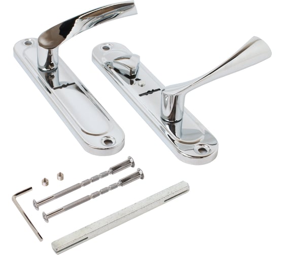 Изображение товара Комплект ручек Аллюр 03S CP R правый, для сувальдных замков, м/о 42 мм 15747