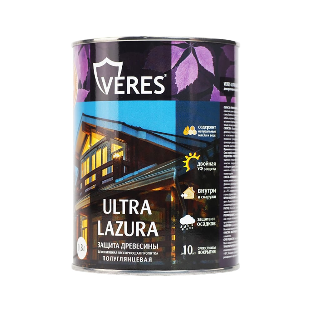 Изображение товара Пропитка Veres Ultra Lazura №19 дуб 0.9 л для защиты и отделки Изображение товара Пропитка Veres Ultra Lazura №19 дуб 0.9 л для защиты и отделки