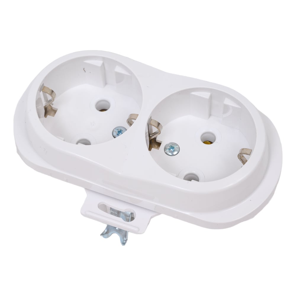 Изображение товара Механизм двойной розетки с заземлением Aling-conel EON 16A 250V