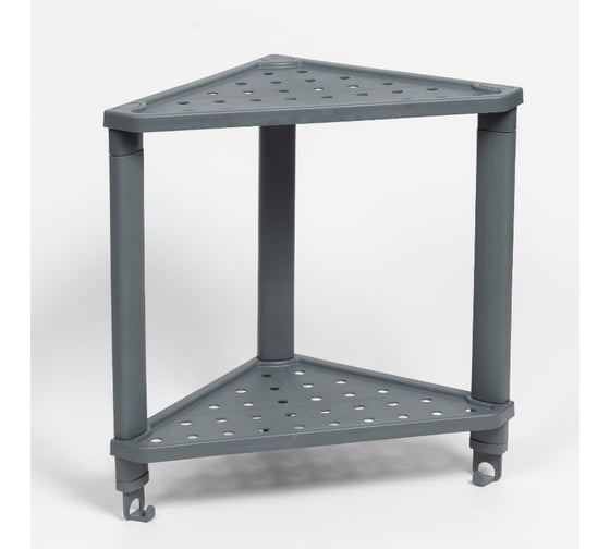 Изображение товара Полка Violet VIKEA угловая, подвесная 2-х ярусная серая 787218