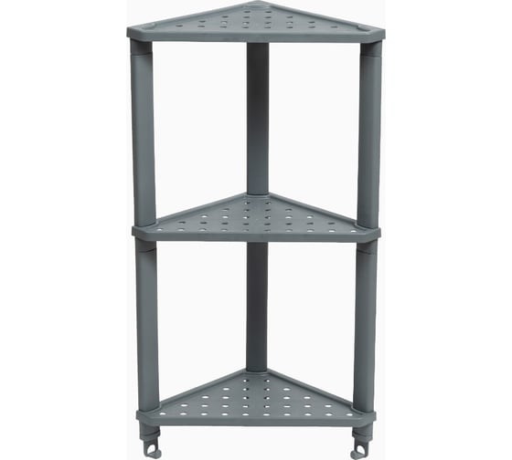 Изображение товара Полка Violet VIKEA угловая, подвесная 3-х ярусная, серая 787318