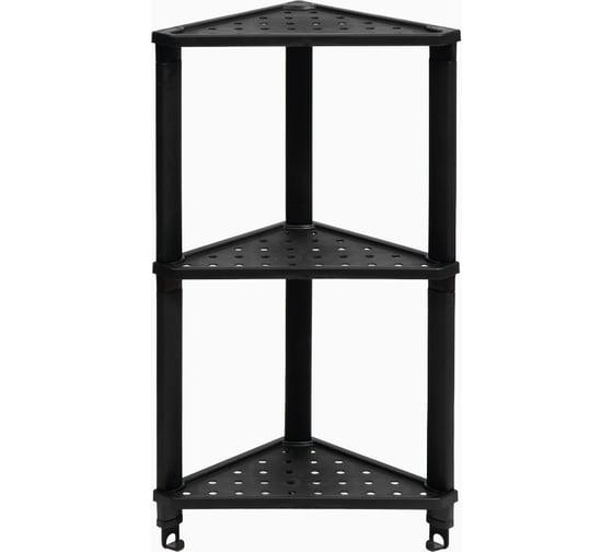 Изображение товара Полка Violet VIKEA угловая, подвесная 3-х ярусная, черная 787307