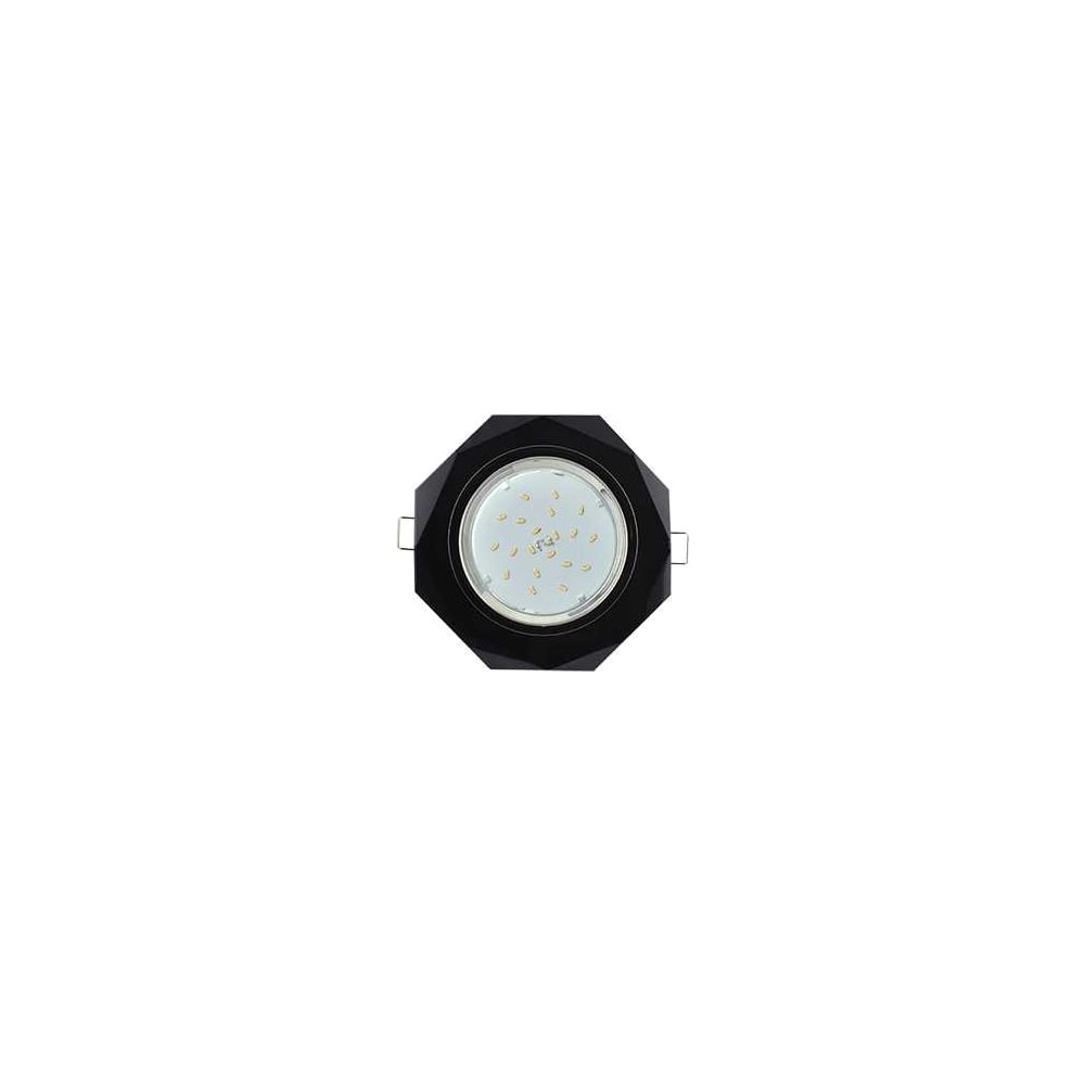 Светильник Ecola Gx53 h4 5312 glass стекло 8-угольник с прямыми гранями черный хром - черный 38x133 (к+) FP538AECH