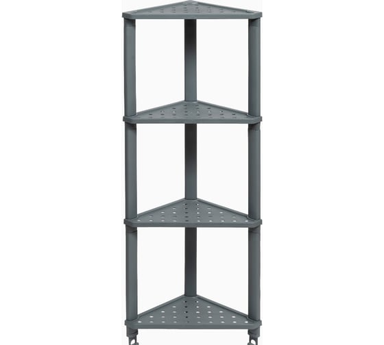 Изображение товара Полка Violet VIKEA угловая, подвесная 4-х ярусная серая 787418