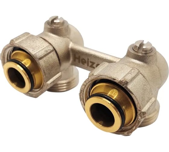 Изображение товара Угловой н-образный клапан Heizen 3/4 для биметаллического радиатора КНУ34
